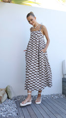 Katie Maxi Dress - Brown Sun