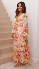 Lauren Maxi Dress - Yellow Print