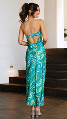 Miya Maxi Dress - Green Floral
