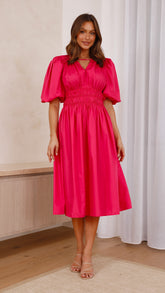 Jaymie Midi Dress - Hot Pink