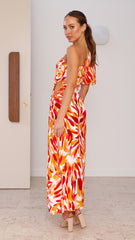 Solana Maxi Dress - Orange Print