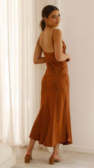 Josie Midi Dress - Rust