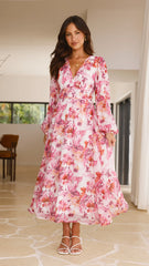 Zoi Maxi Dress - Pink Floral