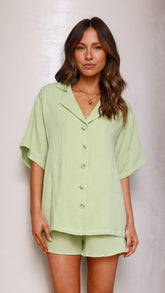 San Remo Shirt - Green Gauze