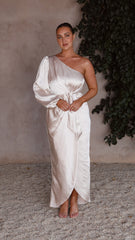 Heidi One Shoulder Maxi Dress - Champagne
