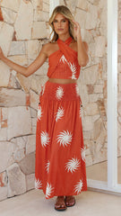 Jasmine Crop - Rust Sun Print