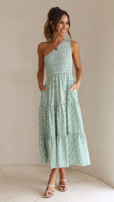 Cassy Midi Dress - Sage Floral