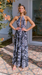 Ivy Maxi Dress - Black/White Print