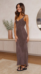 Shannon Midi Dress - Warm Grey Cupro