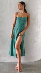 Kerstie Midi Dress - Green Floral