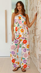 Daire Long Line Halter Top - Amsterdam Print