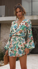 Selina Mini Dress - Blue Floral