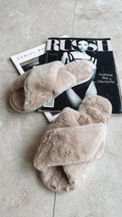 Jessica Fluffy Slippers - Beige