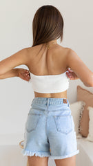 Bella Crop Top - White