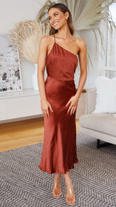 Kimbra Midi Dress - Rust