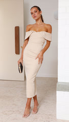 Holly Midi Dress - Champagne