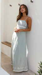 Jesse Maxi Dress - Sage / White Shell