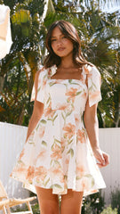 Balta Mini Dress - Peach Floral