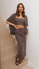 Whitney Maxi Skirt - Warm Grey Cupro