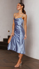 Aurelia Midi Dress - Steel Blue