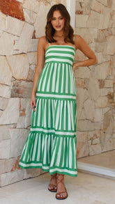 Terrah Maxi Dress - Green Stripe