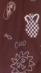 Bailie Shirt and Pants Set - Brown/White