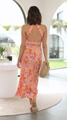 Carmen Bias Midi Skirt - Pink Floral