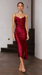 Monte Midi Dress - Wine