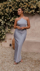 Chiara Maxi Dress - Steel Blue