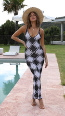 Terria Maxi Dress - Black Check