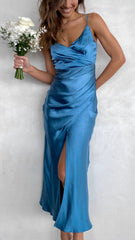 Elsa Midi Dress - Steel Blue