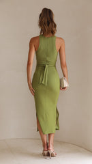 Mindy Midi Dress - Matcha