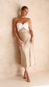 Carmelia Maxi Dress - White/Gold