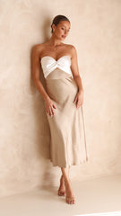 Carmelia Maxi Dress - White/Gold