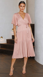 Dakota Midi Dress - Salmon