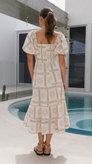 Erica Maxi Dress - White/Tan