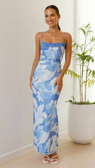 Ashley Maxi Dress - Blue Floral