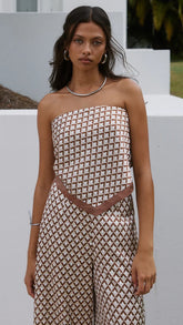 Milani Scarf Top - Chocolate Geo