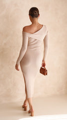 Mabel Knit Midi Dress - Nude