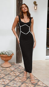 Sooki Maxi Dress - Black/White