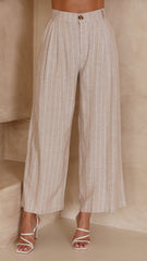 Clara Pants - Beige Stripe
