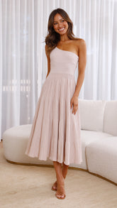 Mia Midi Dress - Beige