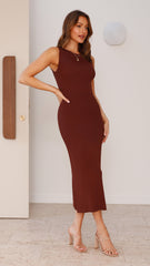 Delilah Knit Maxi Dress - Chocolate