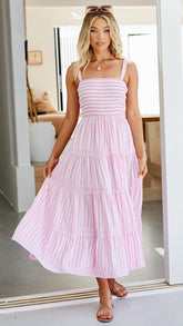 Joslin Maxi Dress - Pink Stripe