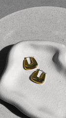 Square Crush Gold Plated Earrings - Gold