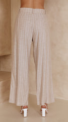 Clara Pants - Beige Stripe