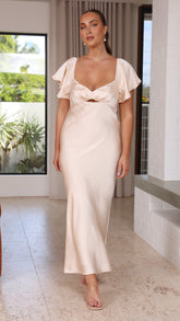 Carmen Midi Dress - Champagne