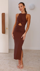 Mindy Midi Dress - Chocolate