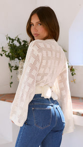 Payton Knit Top - White