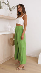 Jacoba Wide Leg Pants - Green